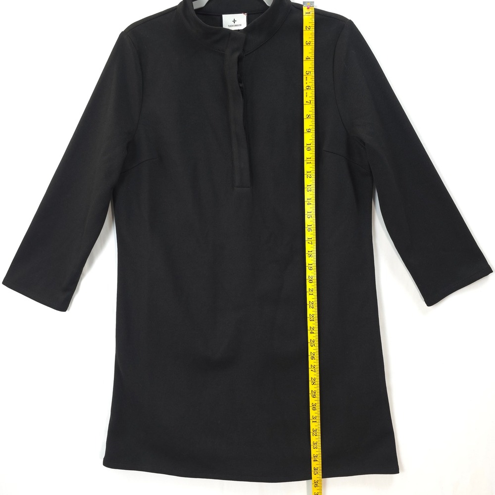 Tuckernuck Black Shift Dress Women L 3/4 Sleeve Tunic Ponte Minimalist Chic - Picture 3 of 8